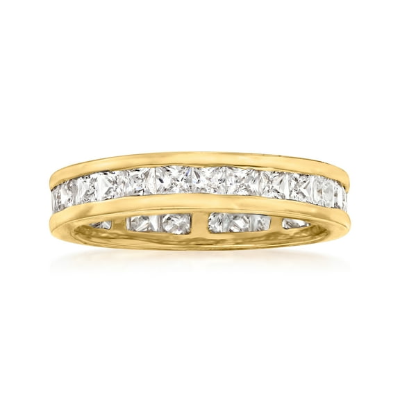 Ross-Simons 1.80 ct. t.w. CZ Eternity Band in 18kt Yellow Gold Over Sterling Silver, Women's, Adult