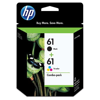 HP 61 Black/Tri-Color Ink Cartridges CR259FN (2-Pack) Works with DeskJet 1000, 1510, 2050, 2510, 3000, 3510; Envy 4500, 5530; OfficeJet 2620, 4630 (Sold Without Manufacturer Warranty)