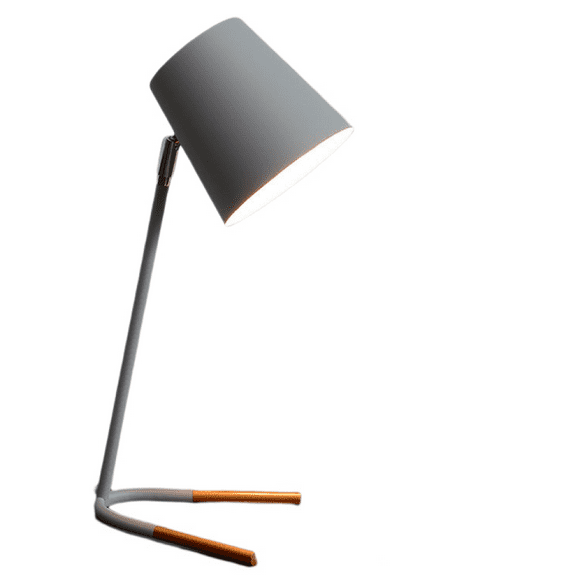 Desk Lamp, Student, Matte Rose, Matte Gold Legs, Clear Wire, Push-In On/Off Switch, Grey
