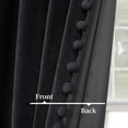 thumbnail image 6 of 2 Panels Velvet Curtains, Luxury Pom Pom Tasseled Drapes Thermal Insulated Curtains, 6 of 9