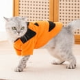 thumbnail image 3 of New Halloween Cat Costume Warm Fleece Lined Two Legged Outfit Winter Clothes Pumpkin Dog Apparel, 3 of 8