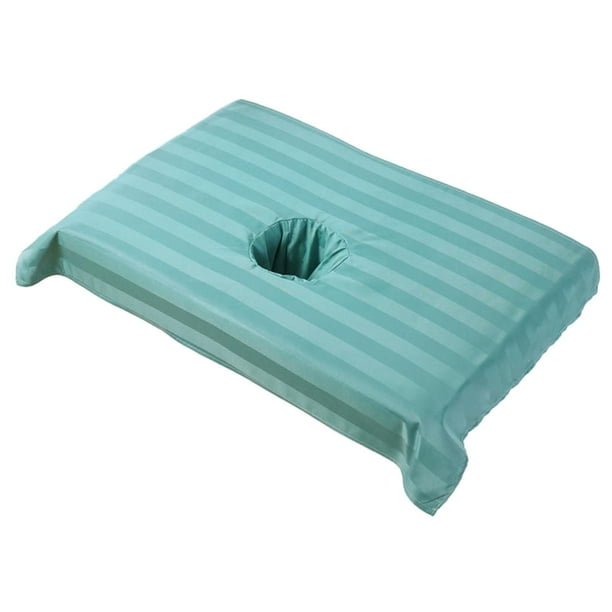 Toalla de algodón suave para mesa de masajes, toalla facial con orificios para el rostro, toalla de masaje con ventilación facial Verde