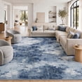 thumbnail image 2 of CHITOOMA 8'x10' Area Rugs for Living Room, Machine Washable Abstract Distressed Rugs Indoor Neutral Carpet Rugs for Bedroom Dining Room Office with Non-Slip Backing, Stain Resistant, Dark Blue, 2 of 10
