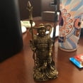 thumbnail image 3 of JONJUMP Bronze Buddha Statue Three Eyes Erlang God Hero Ornaments Three Pointed Double-edged Blade Weapon Dog Figurines Decors, 3 of 6