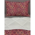 thumbnail image 3 of Abstract Comforter & Sham Bedding Set, Intricate Hexagons and Monochrome Print, 3 pcs Duvet Set Microfiber Filling Quilt, 5 Sizes, Burnt Sienna Multicolor, by Ambesonne, 3 of 4