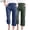Blue, variant on WIZUTIZ Womens Capris for Summer Soft Leisure Relaxed Fit Wide Leg Slacks Pants Elastic Spandex Mid Rise Beach Pants Solid 2-Pack Drawstring with Pockets Cropped pants Tiktok Trend Items Date Red