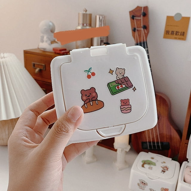 Cosmetic Storage Box Cosmetic Storage Box Cartoon Pattern Plastic Storage Containers Multifunctional Student Stationery Storage Box Single Grid