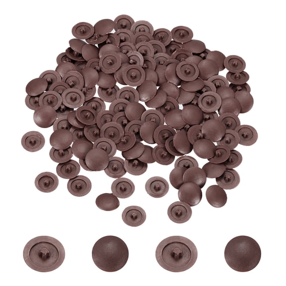 Screw Caps, 228Pcs 12mm - Plastic Self-Tapping Screw Cap Covers, Decorative Cover Hole Plug for Diameter 7-8mm Flat Phillips Screw (Dark Brown)