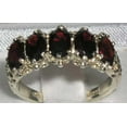 thumbnail image 2 of LBG British Made 18k White Gold Natural Garnet Womens Eternity Ring - 33 size options - Size 11.75, 2 of 6