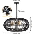 thumbnail image 7 of Arturesthome Rattan Pendant Lights Wicker Chandelier Boho Basket Lighting Fixture Large Natural Woven Hanging Light for Kitchen Island Sink Dining Room Entryway Black 3-Lights, 7 of 7