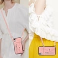 thumbnail image 6 of for iPhone XR Case with Zipper Card Holders and Crossbody Strap & Short Belt for Women, RFID Blocking PU Leather Button Flip Shockproof Wallet Case Cover for iPhone XR - Rosegold, 6 of 10