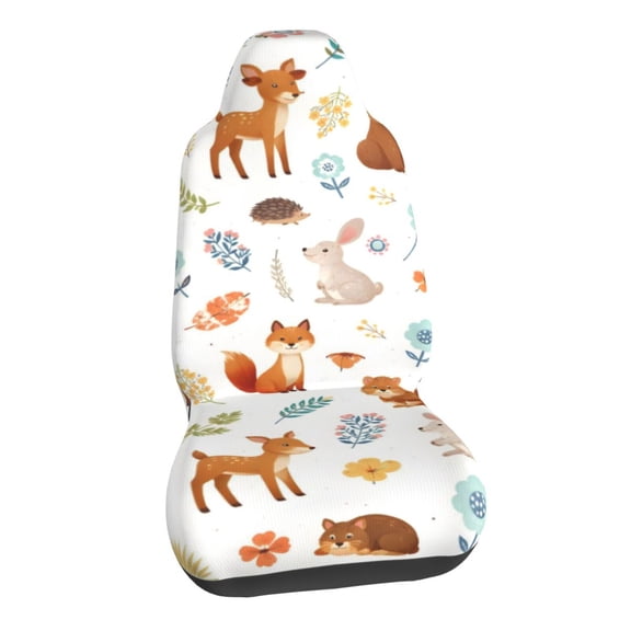 Woodland Forest Animals Car Seat Covers Stretch Car Seat Protectors Universal Fit