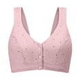 thumbnail image 2 of harmtty Wide Shoulder Straps U-shaped Back Pads Front Closure Vest Bra Mid-aged Women Floral Print Brassiere,Dark Pink,3XL, 2 of 8