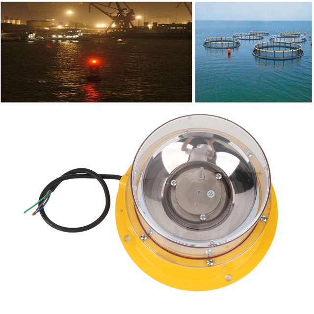 Luz De Advertencia De Muelle De 15 Km, Luz Lateral De Alimentación Impermeable IP68, Señales De Seguridad Superbrillantes De 360 grados, Para Vías Fluviales Marinas,