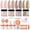 Nude, variant on Modelones Dip Powder Nail Kit Starter, 4 Colors Nude Brown Dipping Powder Repair Liquid Set with Recycling Tray for French Nail Art Salon DIY at Home Manicure