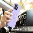 thumbnail image 7 of Compatible with iPhone 14 Case 6.1 inch, [Built-in 360° Rotatable Ring Holder][Anti-Scratch Soft Microfiber Lining] Silicone Shockproof Phone Case for iPhone 14 Women Girls-Light Purple, 7 of 7