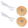 thumbnail image 1 of KAKOWELY LED Display Base 2pcs Wood LED Light Display Base Wooden LED Display Base for Crystal Glass Balls3.94"X3.94"X0.79", 1 of 4
