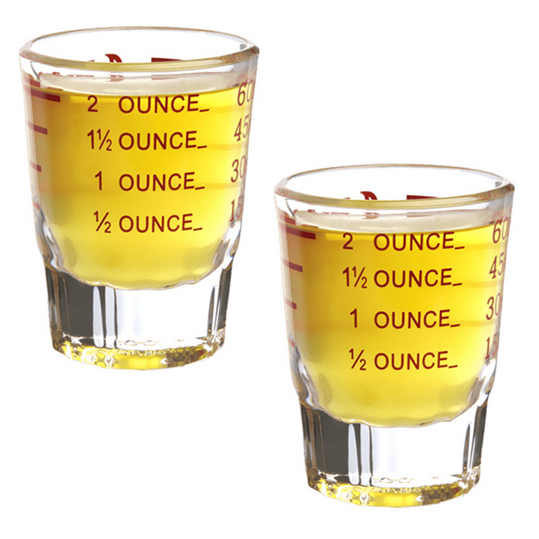 Safe and Versatile Shot Glass Measuring Cups - Perfect for Children and BakingSet of 2 - Red