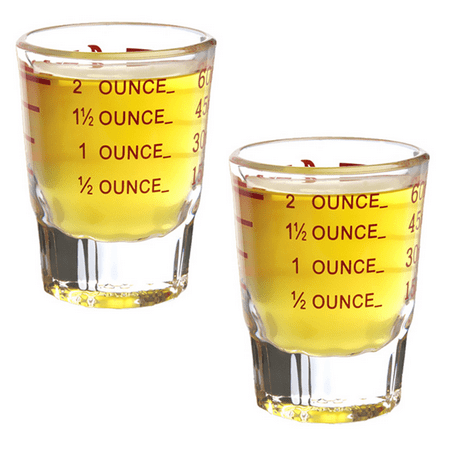 

Family-Friendly and Convenient - Shot Glass Measuring Cups for Weight Control and Portioning（Set of 2） - Red