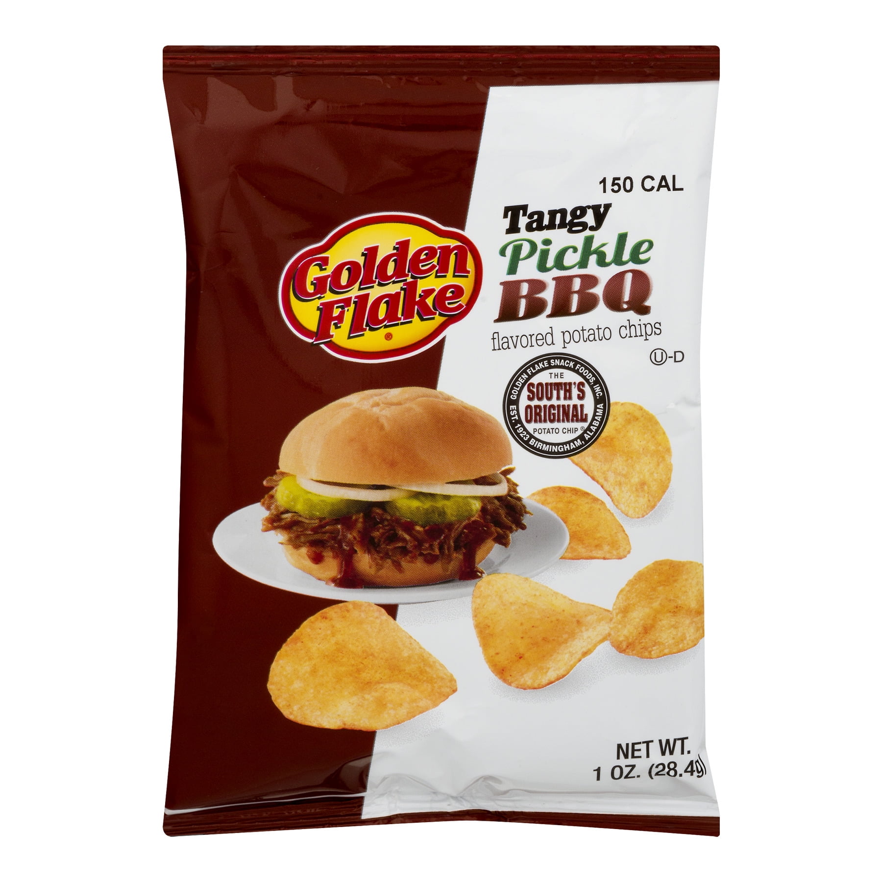 Golden Flake Potato Chips Tangy Pickle BBQ, 1.0 OZ