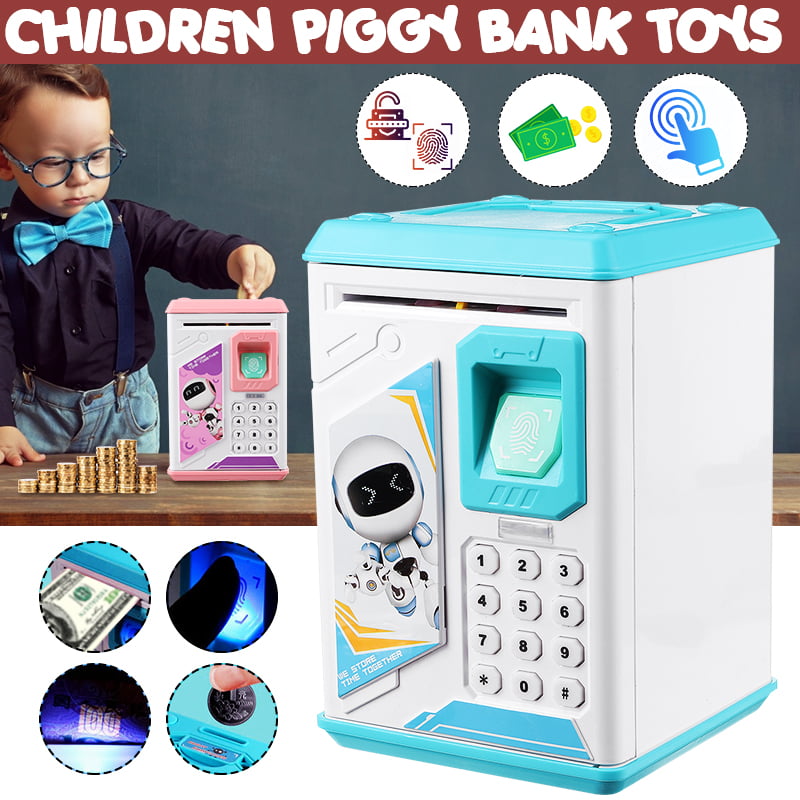 Electronic Piggy Bank ATM Password Money Coin Automatic Safe Saving Box For Kids 