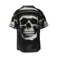 thumbnail image 2 of Fotbe Magician Hat Skull print Short Sleeve Button Down Shirts for Men Casual Summer Beach Wrinkle Free Shirt-X-Large, 2 of 7