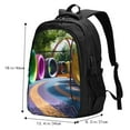 thumbnail image 5 of Daiia Colorful Tire Tunnel Park Pattern USB Charging Backpack for Men and Women, Anti-Theft Backpack,Travel Backpack,School Backpack,College Backpack,Laptop Backpack, 5 of 7