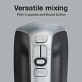 thumbnail image 4 of Proctor Silex 5-Speed Electric Hand Mixer with Boost, 1.3 Amp DC Motor, Mixer for Kitchen, Black & Silver, 4 of 9