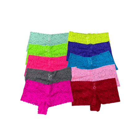 

6 PACK New Womens Low Rise Lace Cheeky Brief Supersoft Underwear Panties XS-XXL