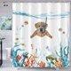 thumbnail image 2 of Juego de cortinas de ducha JAMW con diseño de perro divertido color verde azulado 72 pulgadas impermeable, 2 of 5
