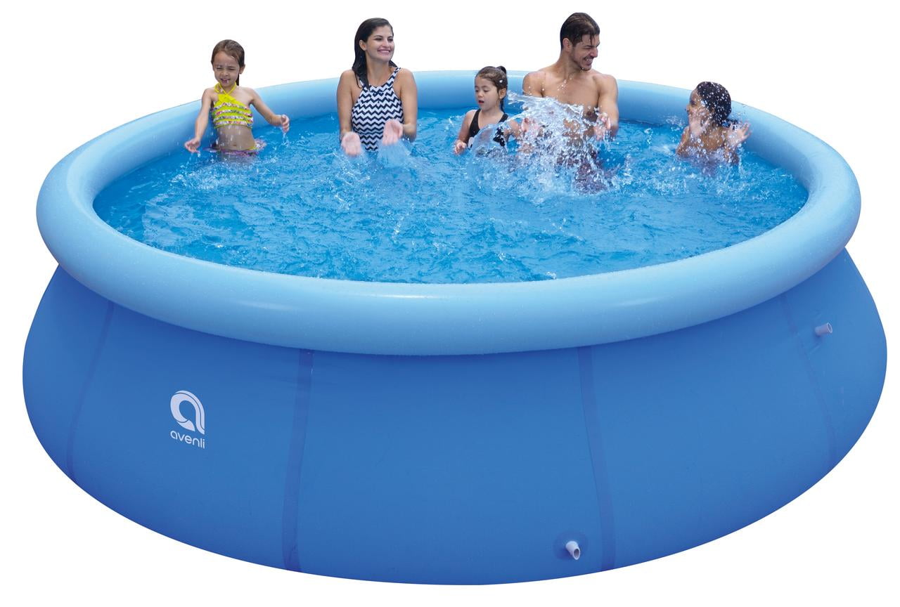 14' Round Blue Inflatable Prompt Set Swimming Pool - Walmart.com