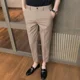 thumbnail image 3 of Pantalones de verano ajustados, elásticos, drapeados, recortados, fluidos, para hombre, para negocios, elegantes, 3 of 5
