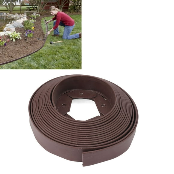 Landscape Edging Kit, No Dig Landscape Edging Plastic Landscape Edging Straight Top Garden Border Lawn Edging Roll Kit For Garden Lawn Yard Pathway