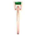 thumbnail image 3 of Clara Pucci 14K Rose Gold Solid Gold Emerald Solitaire Anniversary Ring for Women - 1.5 cttw Cushion Cut, 3 of 7