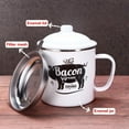 thumbnail image 4 of Grease Container for Kitchen,Bacon Grease Container,Bacon Grease Saver with Strainer,Enamel Grease Canister Grease Canister with Strainer 2000ml with Strainer Includes Free Spatula, 4 of 7