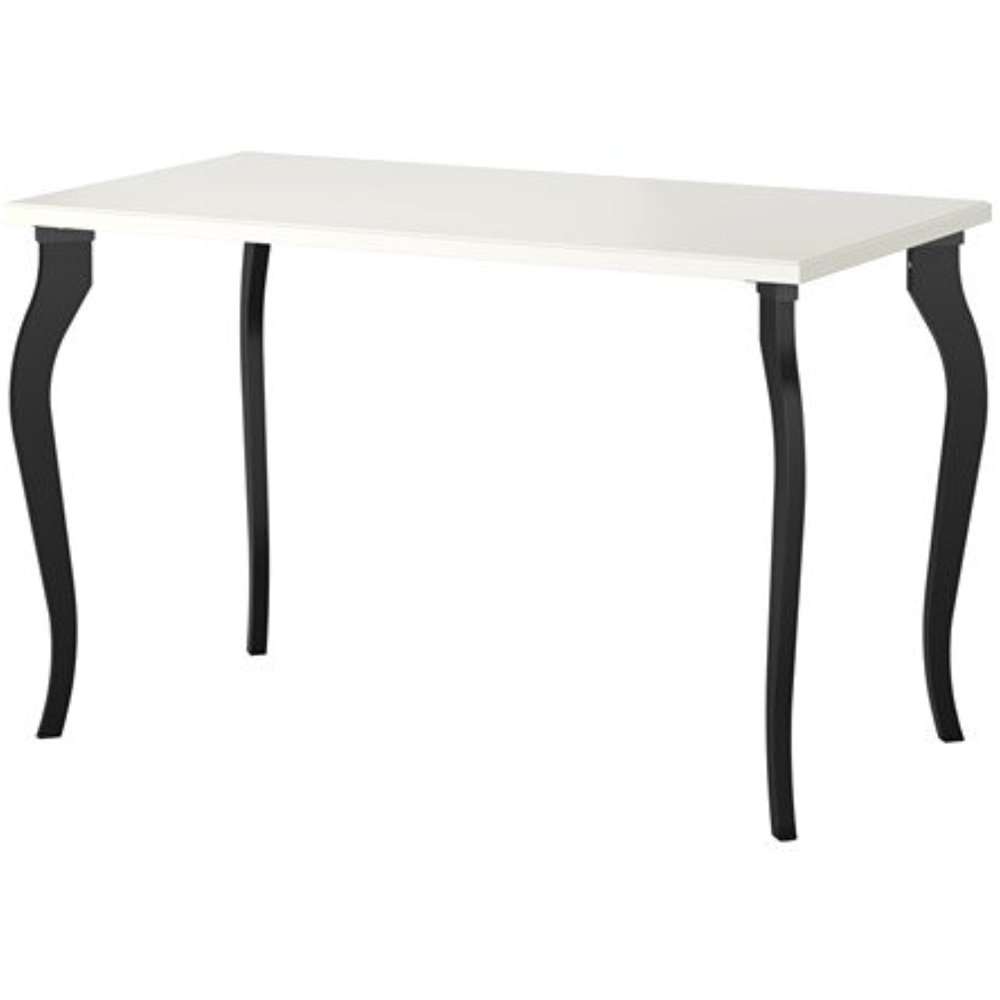 Ikea Computer Table, white top, black legs 47 1/4x23 5/8 ", 10202.14238.218