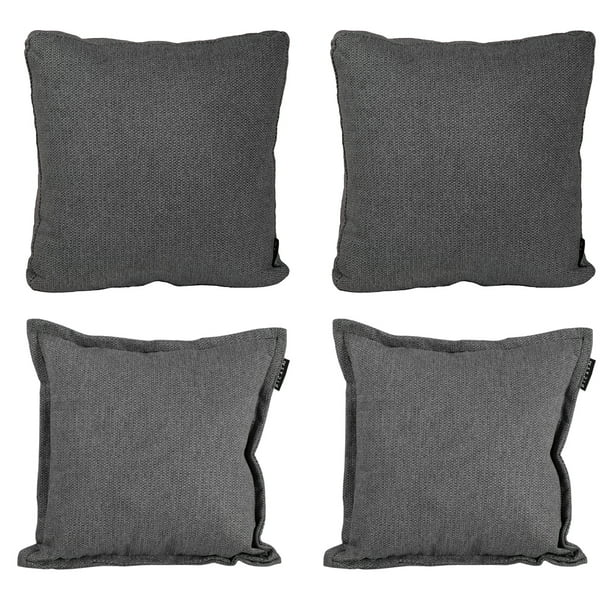 Set de 4 Cojines Decorativos (2 Cuadrados + 2 Cuadrados Grandes) Rivo Gris