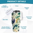 thumbnail image 2 of Yayeee 40oz Stainless Steel Tumbler with Straw and Handle Double-Wall Insulated Travel Water Bottle, Green Animals Pattern, 2 of 8