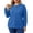 Blue, variant on Xaqiouau Large-size Women's Long-sleeved Sweatshirt Raglan Sleeves Button-up Round Neck Casual Loose Top Solid Color Pullover Tee Everyday Essential Basic Shirt Gray XXXXL
