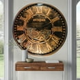 thumbnail image 6 of THE GEARS CLOCK Wall Clock with Real Moving Gears LU-LI_ 40 in Round DARK-BROWN, 6 of 11