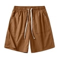 thumbnail image 4 of Men's Casual 7inch Shorts Drawstring Elastic Waist Shorts Classic Fit Summer Beach Athletic Shorts with Pockets Mid-Length Sweatshorts,Brown M, 4 of 4