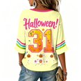 thumbnail image 3 of Women Halloween Shirt 2026 Oversized Cute Funny Plus Size 3/4 Sleeve Skeleton Printed Graphic, 3 of 3