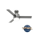 thumbnail image 5 of Hunter 44 inch Outdoor or Indoor Ceiling Fan with LED Light and Remote Control - Ceiling Fan, Standard Mount, 3 Blades, For Patio, Porch, Garage, or Living Room, Quiet - Gilmour 51845, Matte Silver, 5 of 17