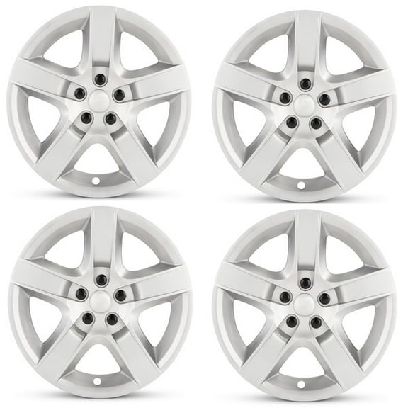 Part Synergy Replacement for 17 in Hubcap for 2008-2012 Chevrolet Malibu Wheel Cover 17 in Hub Cap Silver - Set of 4 Pcs Direct Fit