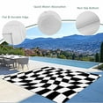 thumbnail image 4 of Fsddascl Black and White Checkered Outdoor Rug for Patio/Deck/Porch, Non-Slip Large Area Rug 5 x 8 Ft, Modern Irregular Geometric Indoor Outdoor Rugs Washable Area Rugs, Camping Rug Carpet, 4 of 5