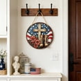 thumbnail image 6 of OAVQHLG3B 4th of July Hanging Door Sign, Patriotic Decor 250th Anniversary Wreath Decorations Front Door Hanger America Wooden Plaque Rustic Porch Independence Day Wall Decor for Home Memorial Day, 6 of 6