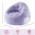 Justice Super Soft Teddy Sherpa Bean Bag Chair with Pocket, Purple