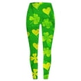 thumbnail image 5 of Yourumao St Patrick's Leggings for Women Clover Printed High Waist Pants Stretchy Slim Fit Pants Trendy Theme Party Pants Pantalones De Yoga, 5 of 6