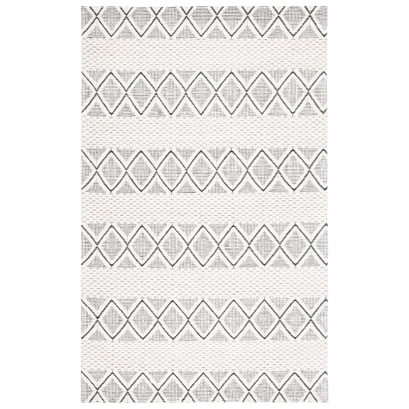 SAFAVIEH Marbella Ifrit Diamond Area Rug, Ivory/Black, 5' x 8'