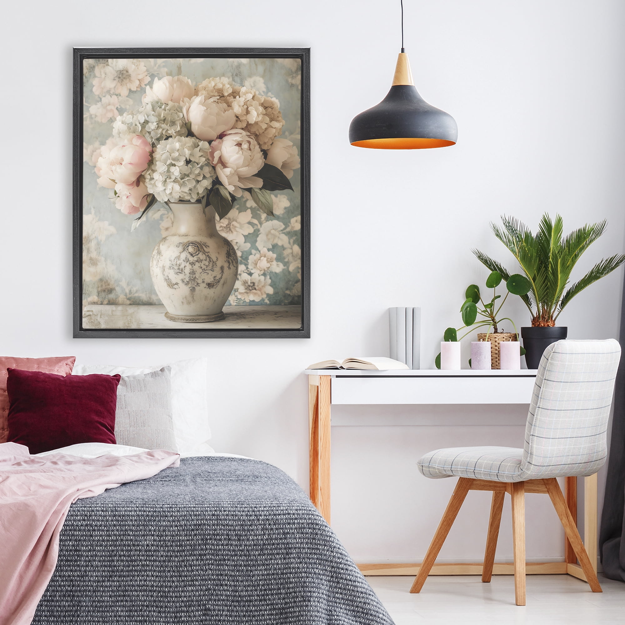 Stupell Industries Delightful Arrangement of Flowers Black Framed Floater Canvas Wall Art, design by Creative Studio